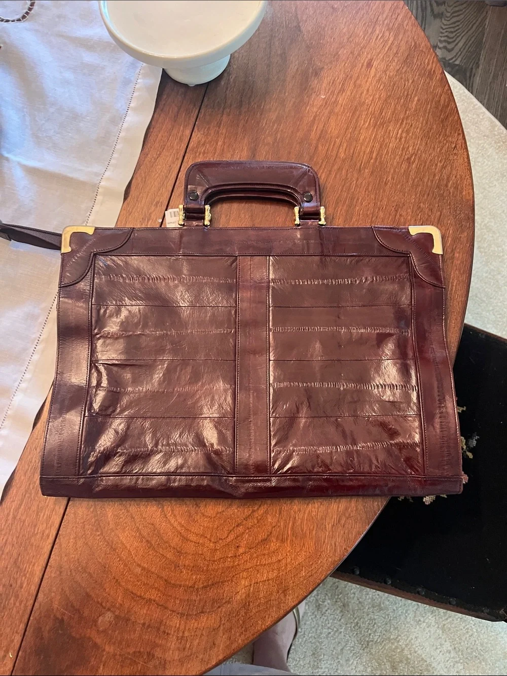 Vintage Men’s Briefcase in Brown with Gold Accents